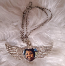 Load image into Gallery viewer, Heart Shaped Angel Wing Necklace (Various Colors)
