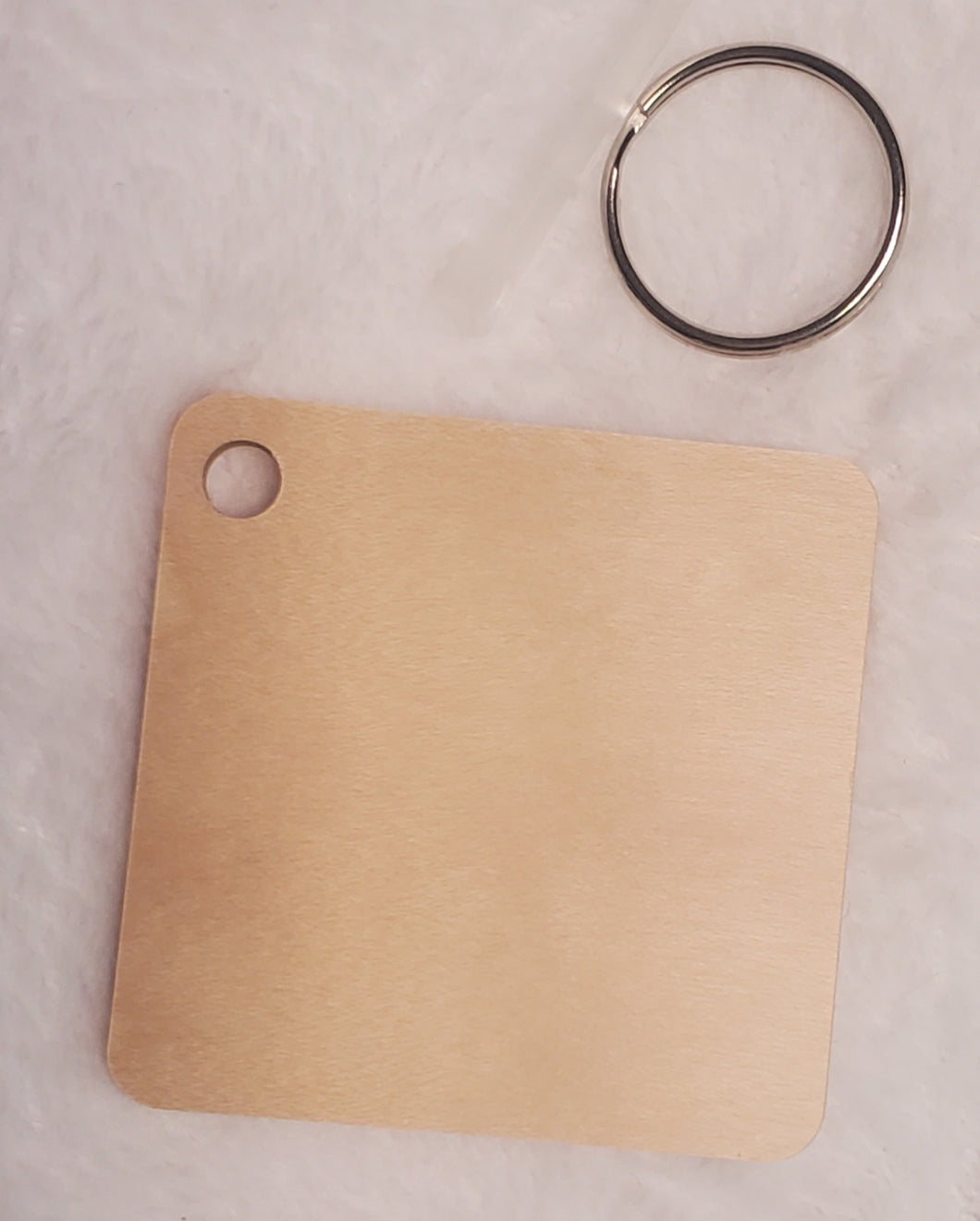 Square Keychain (Double Side/Wooden)